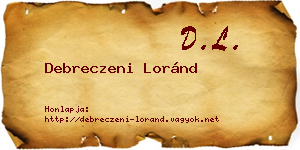 Debreczeni Loránd névjegykártya